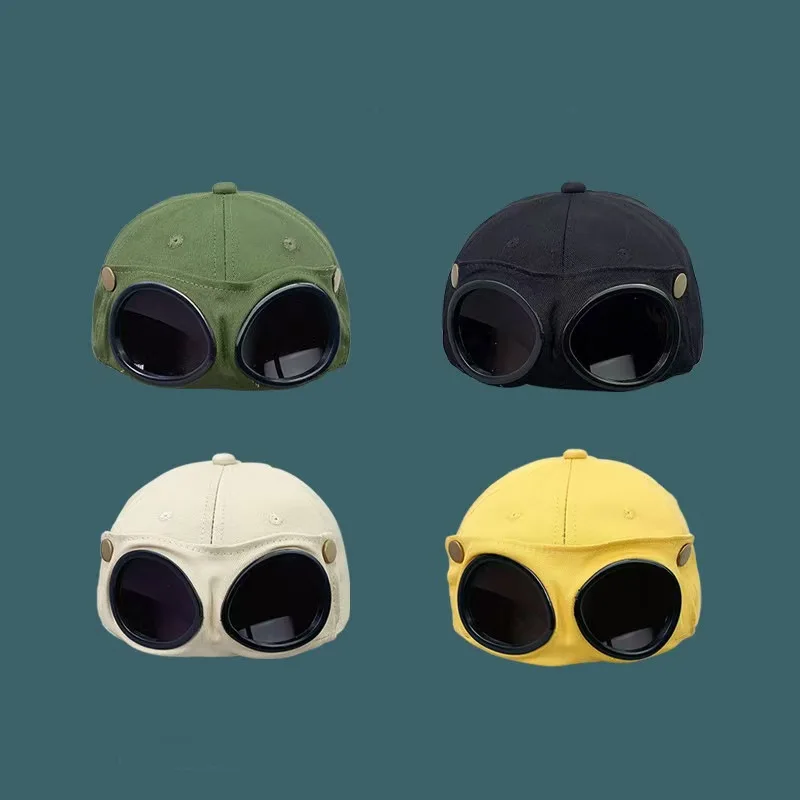 Unisex Summer Baseball Caps With Glasses Aviator Hat Female Personality Hip Hop Peaked Cap Male Outdoor Sports Sun Visor gorraps thumbnail 2