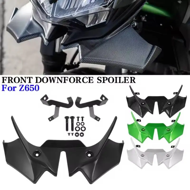 For Kawasaki Z 650 2020-2024 2023 Motorcycle Z650 Front Spoiler Winglet Aerodynamic Wing Deflector Kit Naked Downforce Spoilers thumbnail 4