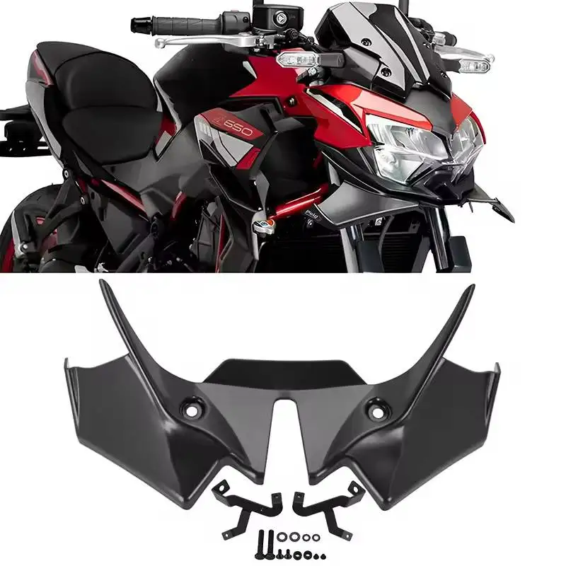 For Kawasaki Z 650 2020-2024 2023 Motorcycle Z650 Front Spoiler Winglet Aerodynamic Wing Deflector Kit Naked Downforce Spoilers thumbnail 2