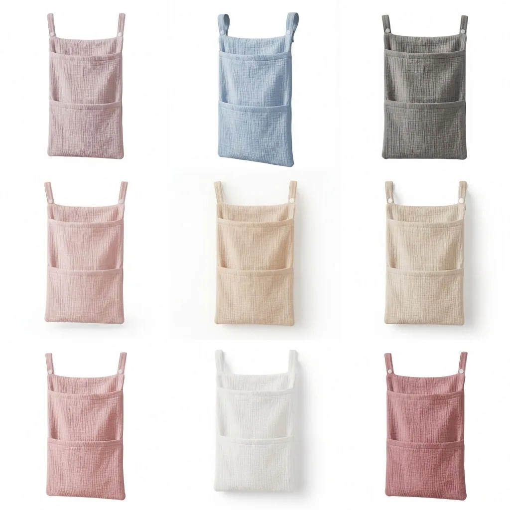 Pure Cotton Baby Crib Hanging Bag Multifunctional Newborn Supplies Storage Bag for Stroller New Pure Cotton Baby Hanging Bag thumbnail 6