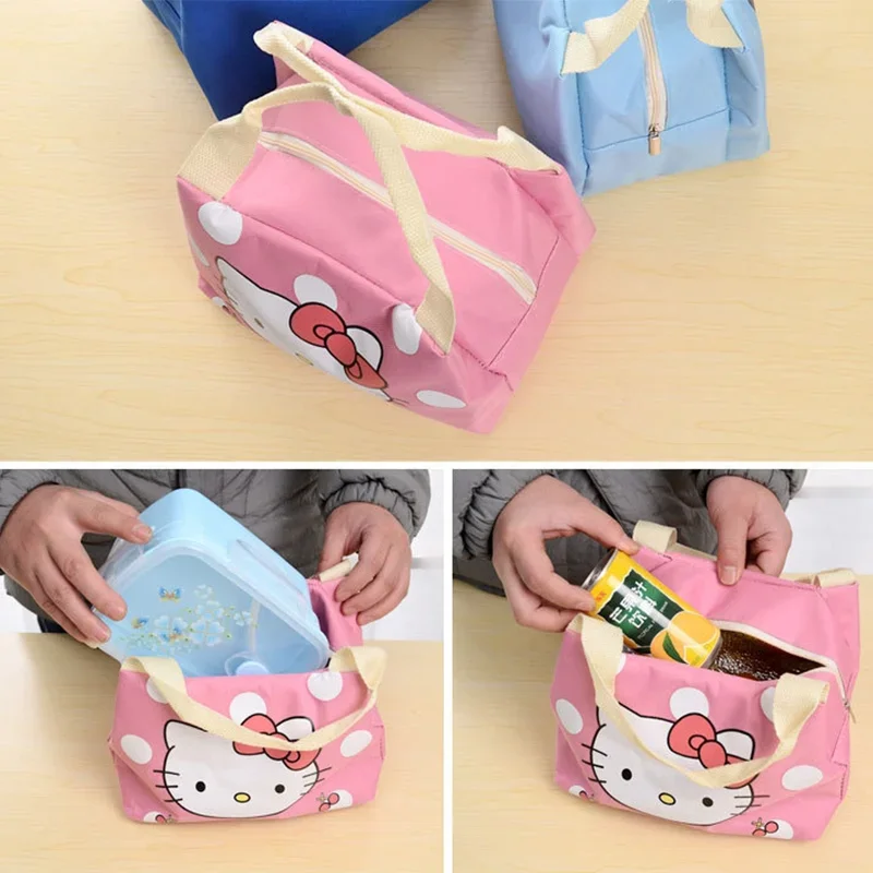 Hello Kitty Lunch Bag for Women Aluminum Foil Thickened Handheld Bento Bag Cute Kitty IP Insulated Tote Perfect thumbnail 2