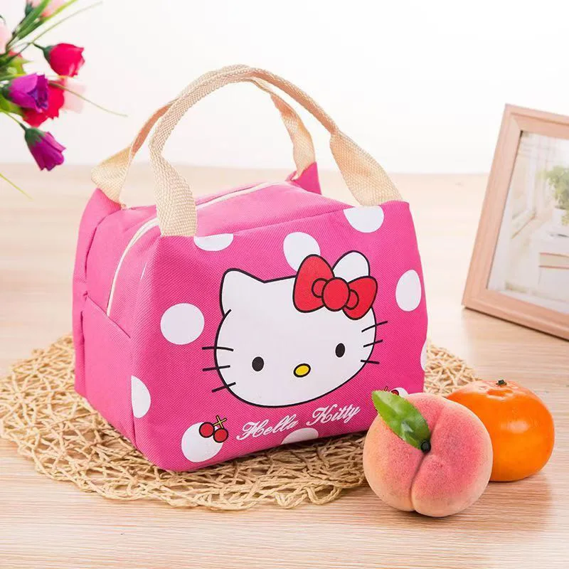 Hello Kitty Lunch Bag for Women Aluminum Foil Thickened Handheld Bento Bag Cute Kitty IP Insulated Tote Perfect