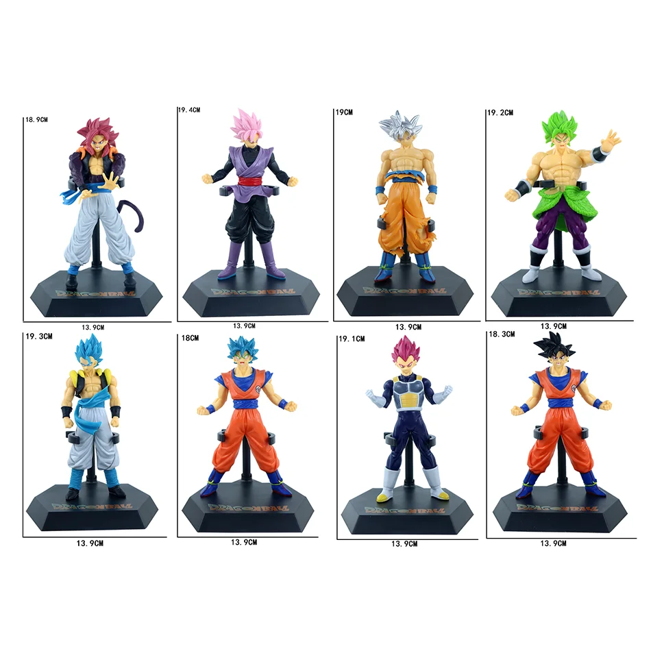 Anime Dragon Ball Z 18-20CM Super Saiyan Son Goku Broly Vegeta Anime Action Figure Model Gifts Collectible Figurines for Kids thumbnail 2