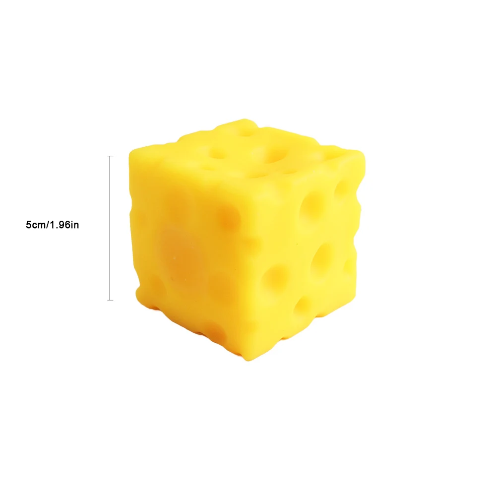 Soft Cheese Squeeze Toy Novelty Bouncing Sensory Fidget Cube for Stress Relief Relaxation Focus Training Fun Rubber Plaything thumbnail 6