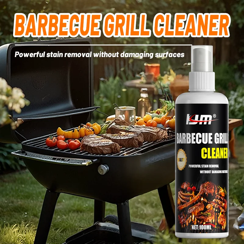KJM 100ML Barbecue Grill Cleaner - Rapid Grease Breakdown Spray, Powerful Stain Removal Without Damaging Grill Surfaces thumbnail 3