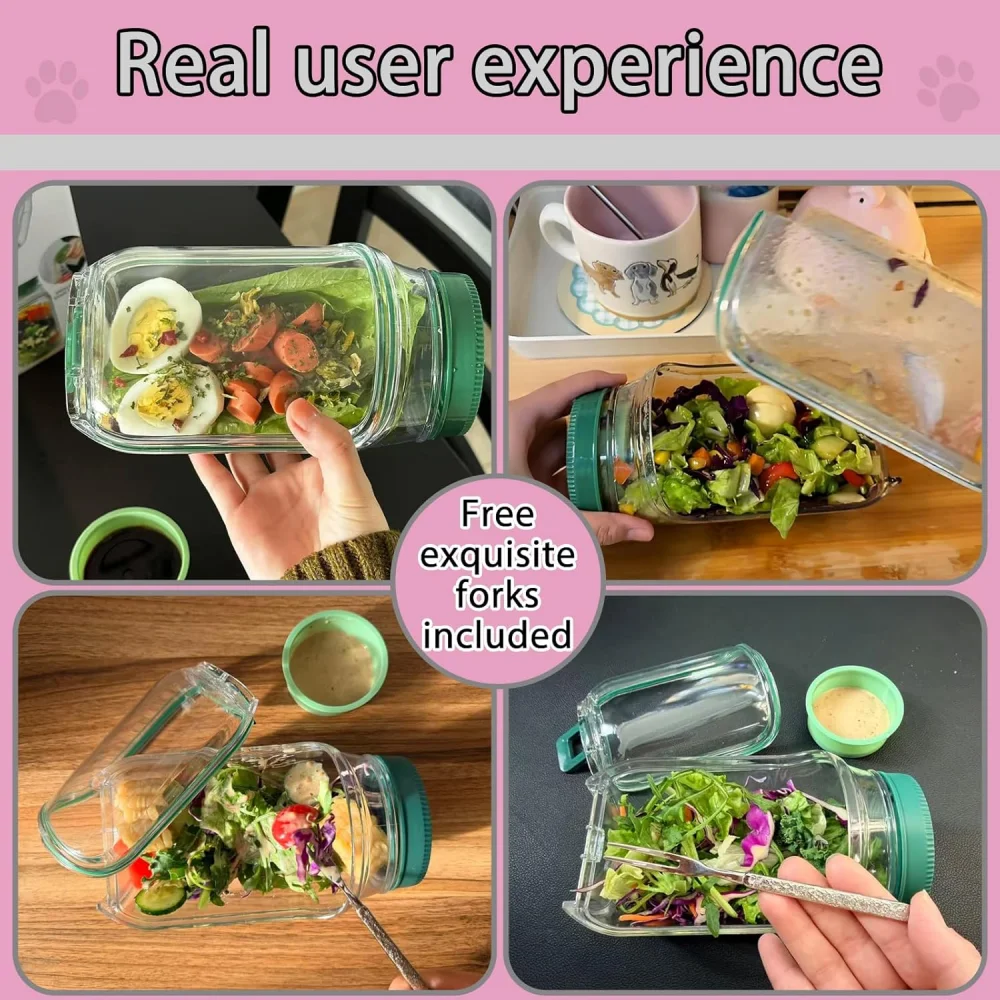 1pc can, side-opening salad making and storage tool, convenient lunch container with seasoning box, suitable for office and trav thumbnail 6