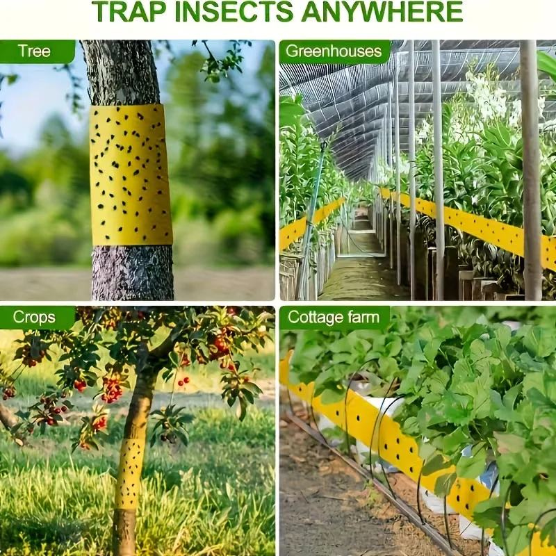 10Mx10CM Double-Sided Adhesive Insect Barrier Tape Insect Proof Trap Home Garden Supplies Pest Control Prevent Aphid Ants thumbnail 5