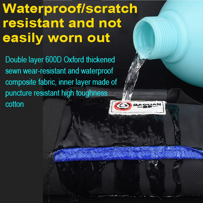 Oxford Canvas Folding Wrench Roll Storage Kit - Waterproof Hammer Electrician Bag Tool Organizer for Home Improvement thumbnail 3