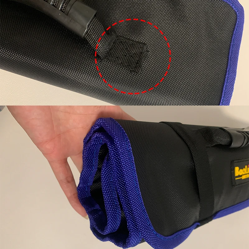 Oxford Canvas Folding Wrench Roll Storage Kit - Waterproof Hammer Electrician Bag Tool Organizer for Home Improvement thumbnail 2