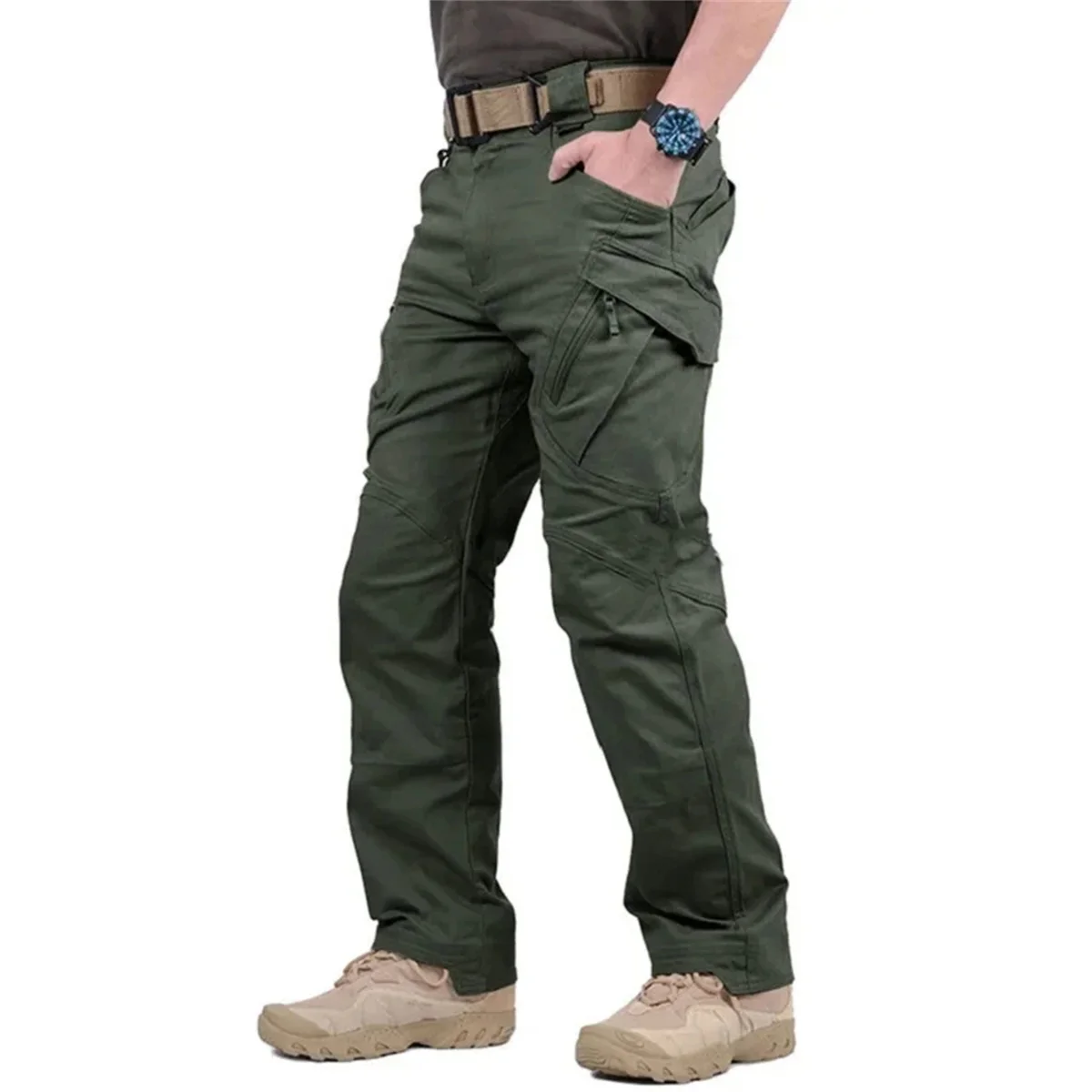 Plus Size Mens Tactical Pants Multiple Pocket Elasticity Military Urban Commuter Tacitcal Trousers Men Waterproof Cargo Pants QC thumbnail 5