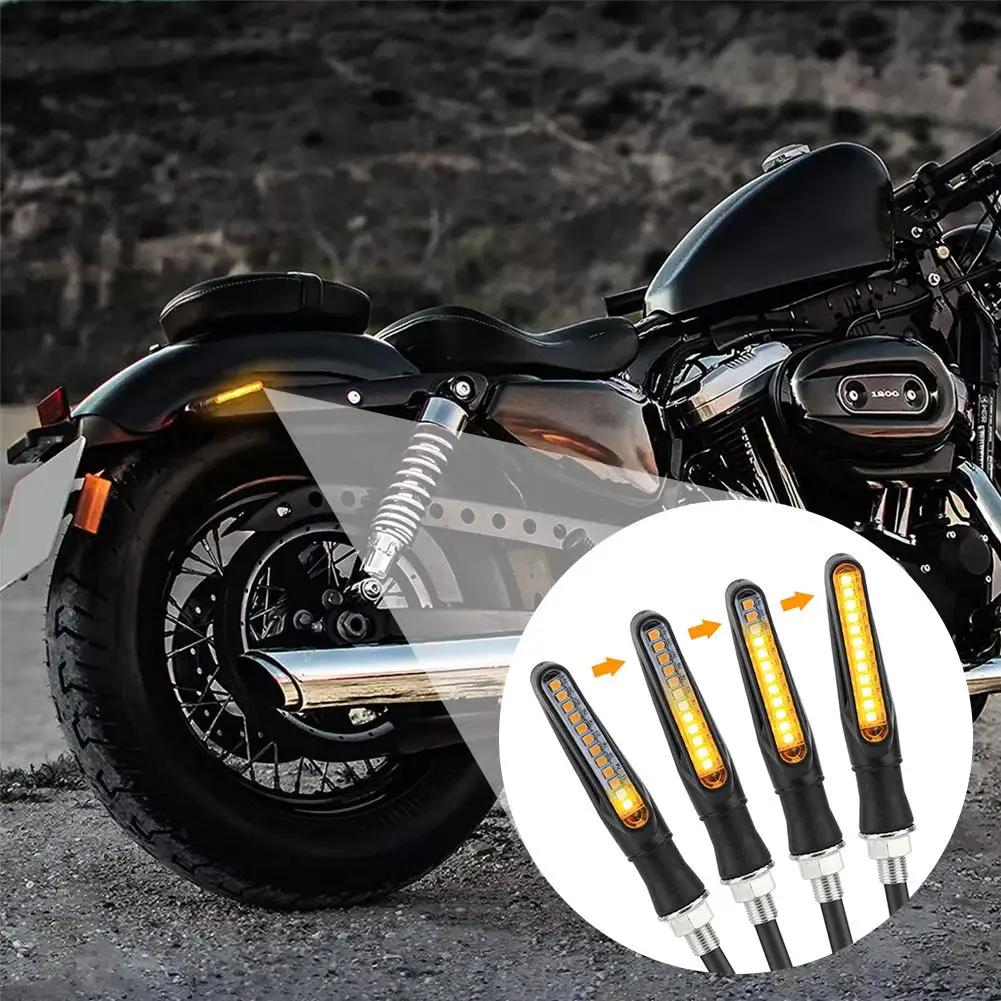 2/4PCS Turn Signal Lights Directional Indicators Flashing Rear Tail Brake Flasher Light Stop Signal Light Motorcycle DRL Lamp thumbnail 6