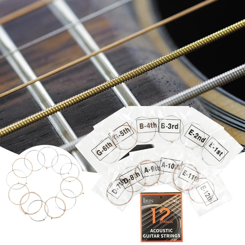 12-String Guitar Strings Classical Guitar Strings with PU Coating Phosphor Bronze Guitar Strings Folk Guitar Strings for Guitar