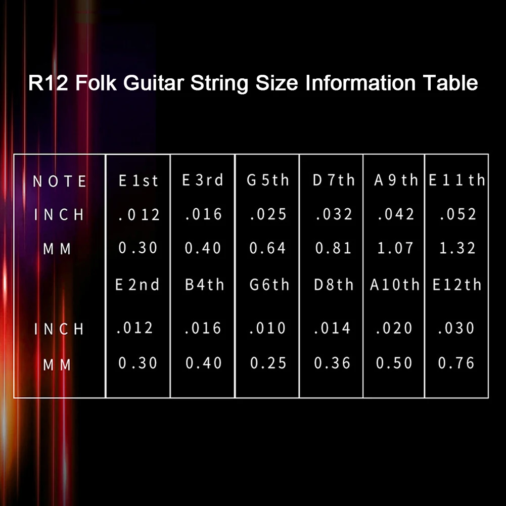 12-String Guitar Strings Classical Guitar Strings with PU Coating Phosphor Bronze Guitar Strings Folk Guitar Strings for Guitar thumbnail 6