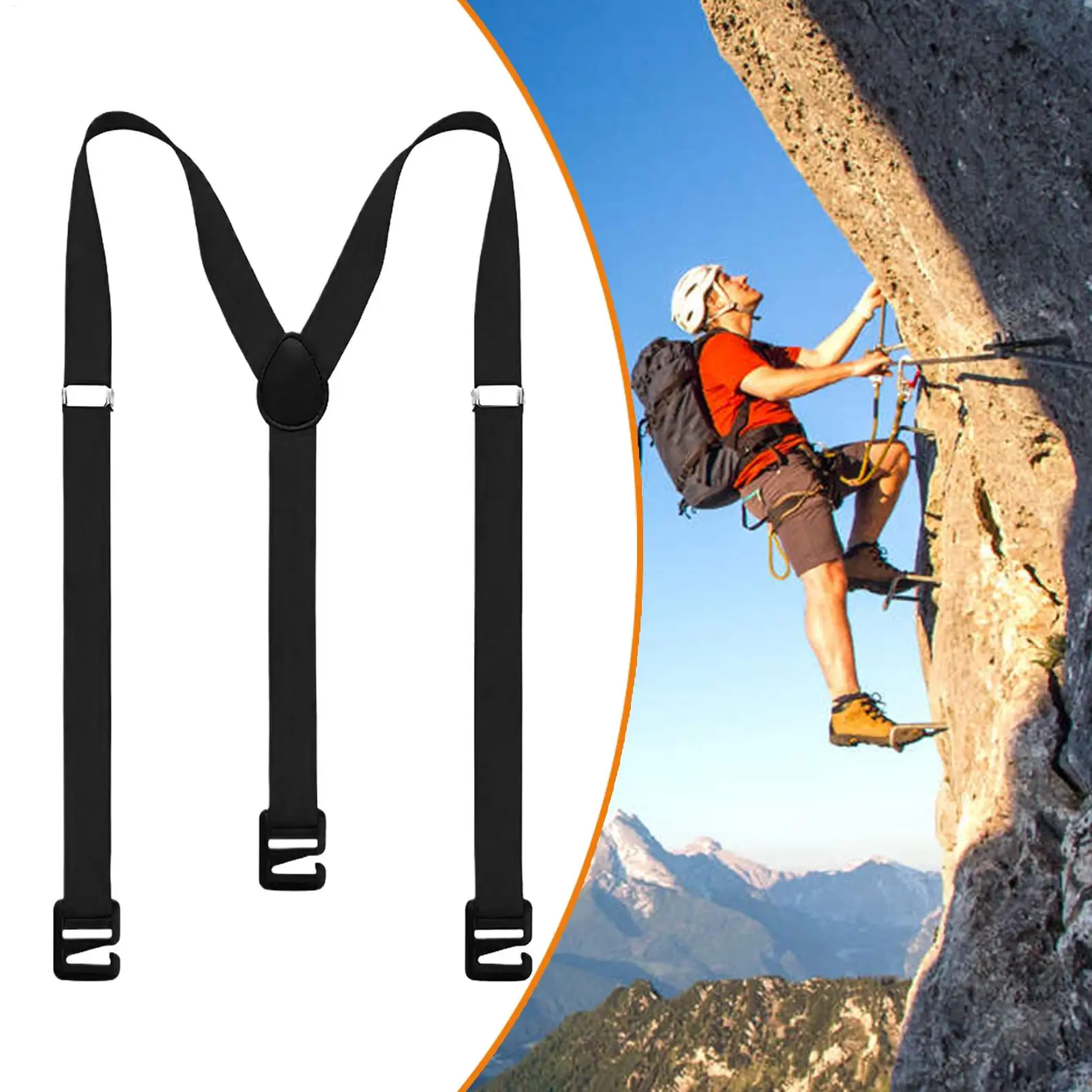 Premium Suspenders Clip-on Y-Back Elastic Belt for Snowboarding Climbing Trekking Men's Winter Gear Fashion Accessories thumbnail 2