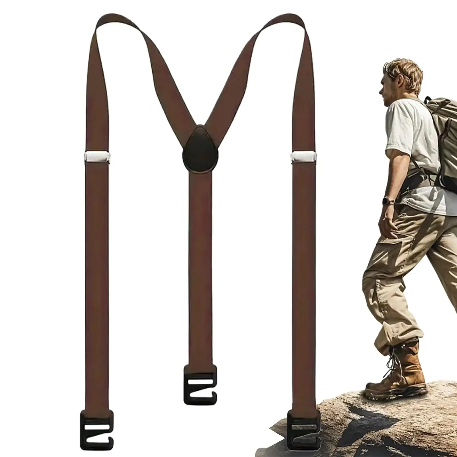 Premium Suspenders Clip-on Y-Back Elastic Belt for Snowboarding Climbing Trekking Men's Winter Gear Fashion Accessories thumbnail 4