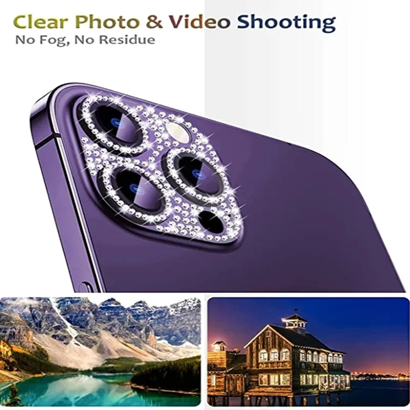 Full Diamond Camera Protection For iPhone 17 16 15 14 13 Pro Max Air Plus Lens Cover Glitter Protector Camara Scratch-resistant thumbnail 5