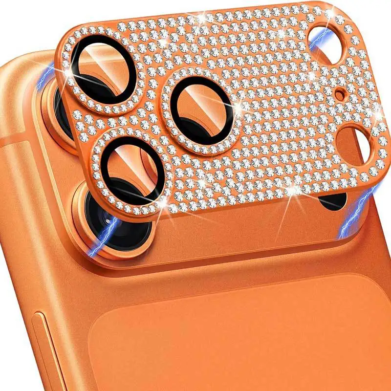 Full Diamond Camera Protection For iPhone 17 16 15 14 13 Pro Max Air Plus Lens Cover Glitter Protector Camara Scratch-resistant thumbnail 2