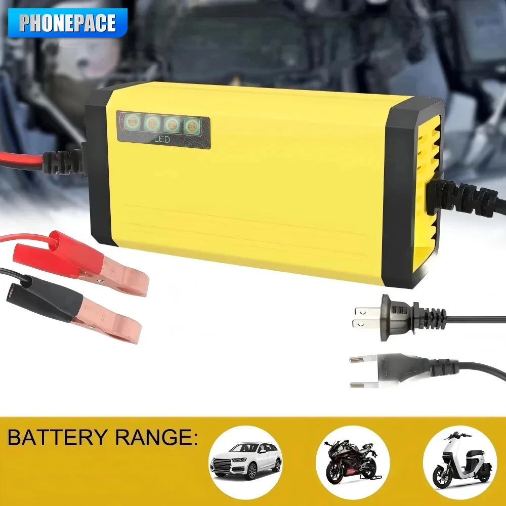 12V 2A Car Battery Charger 220V Power Puls Repair Charger Wet Dry Lead Acid Battery LED Display Moto Truck Battery Charger