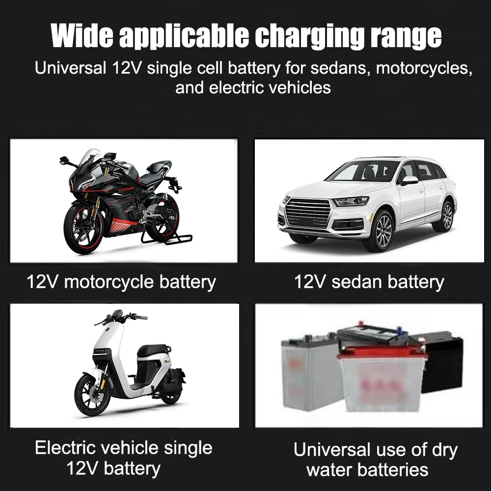 12V 2A Car Battery Charger 220V Power Puls Repair Charger Wet Dry Lead Acid Battery LED Display Moto Truck Battery Charger thumbnail 5