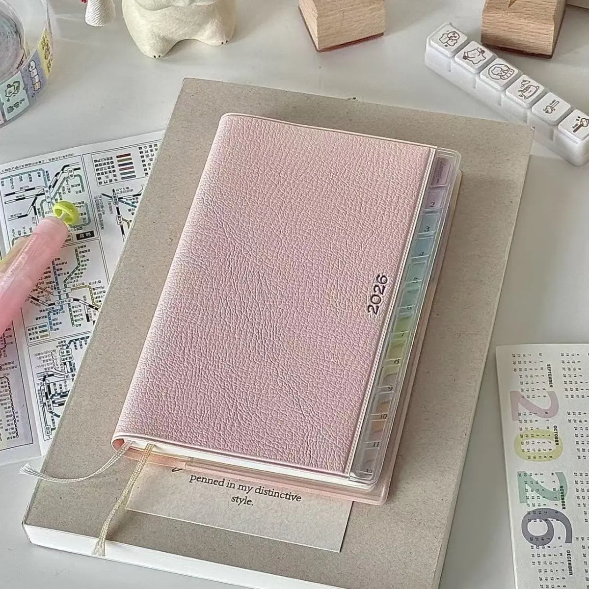 Calendar Notebook Diary 2026 Planner with Rainbow Index Cortical Schedule Handbook High Value Monthly Weekly Plan Work Notes thumbnail 4
