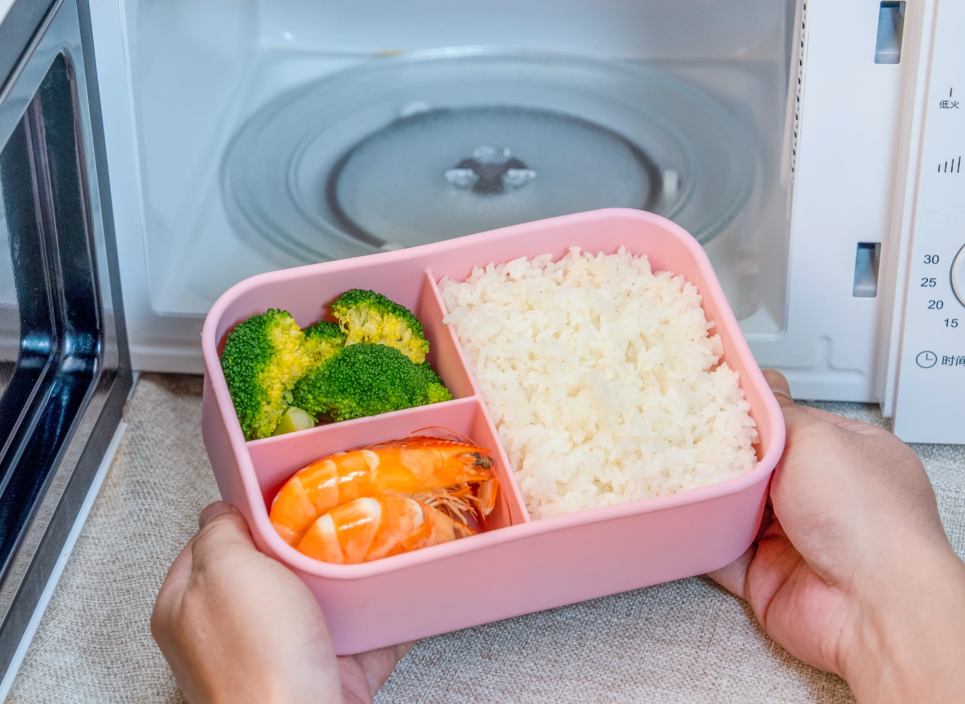 Silicone Bento Lunch Box for Toddlers Kids, 3 Compartments, Leak-Proof & BPA-Free Lunch Container, Microwave & Dishwasher Safe thumbnail 6