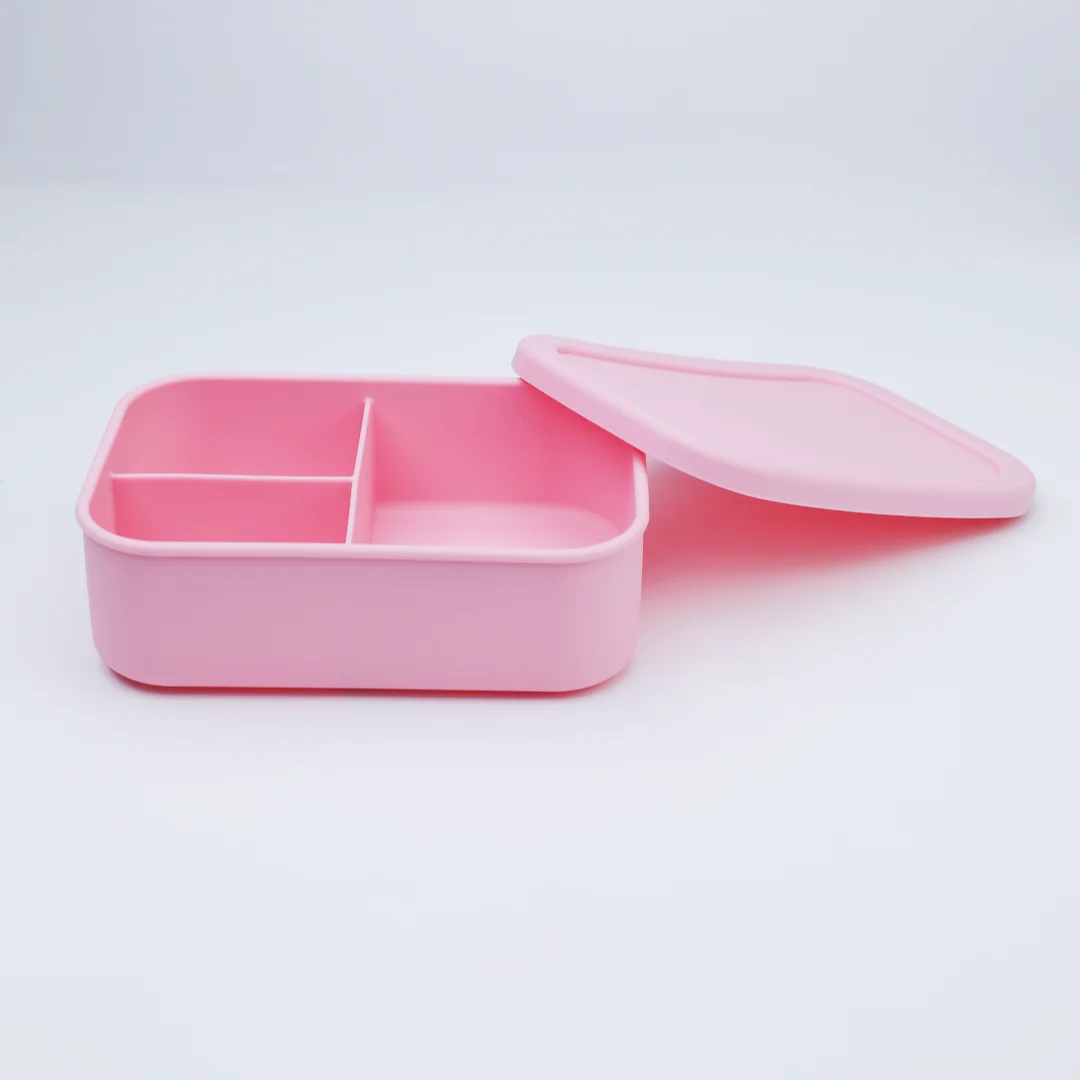 Silicone Bento Lunch Box for Toddlers Kids, 3 Compartments, Leak-Proof & BPA-Free Lunch Container, Microwave & Dishwasher Safe thumbnail 3