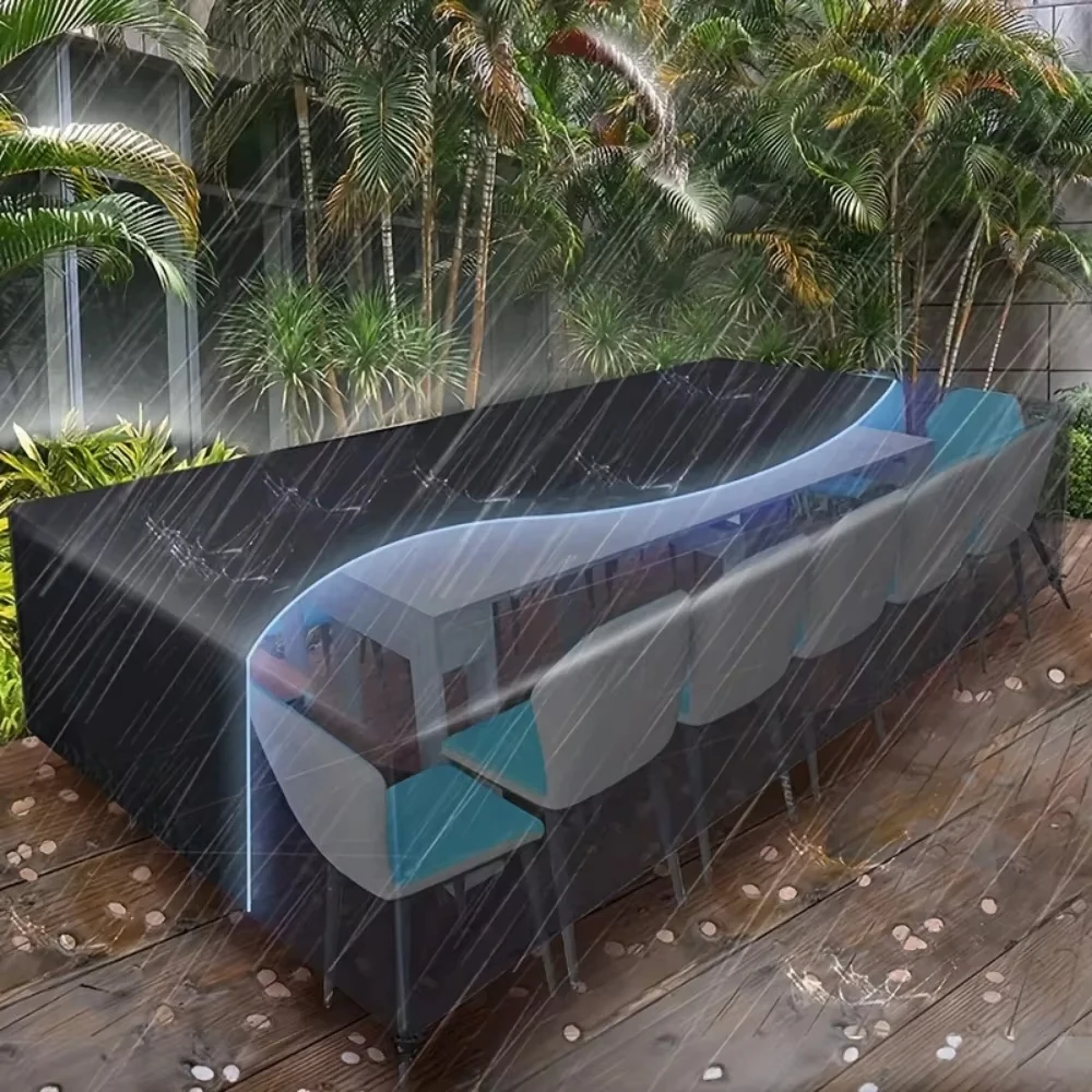 210D 300 Sizes Heavy Duty Square Patio Furniture Cover Set UV Resistant All Weather Outdoor Table and Chair Protection thumbnail 4