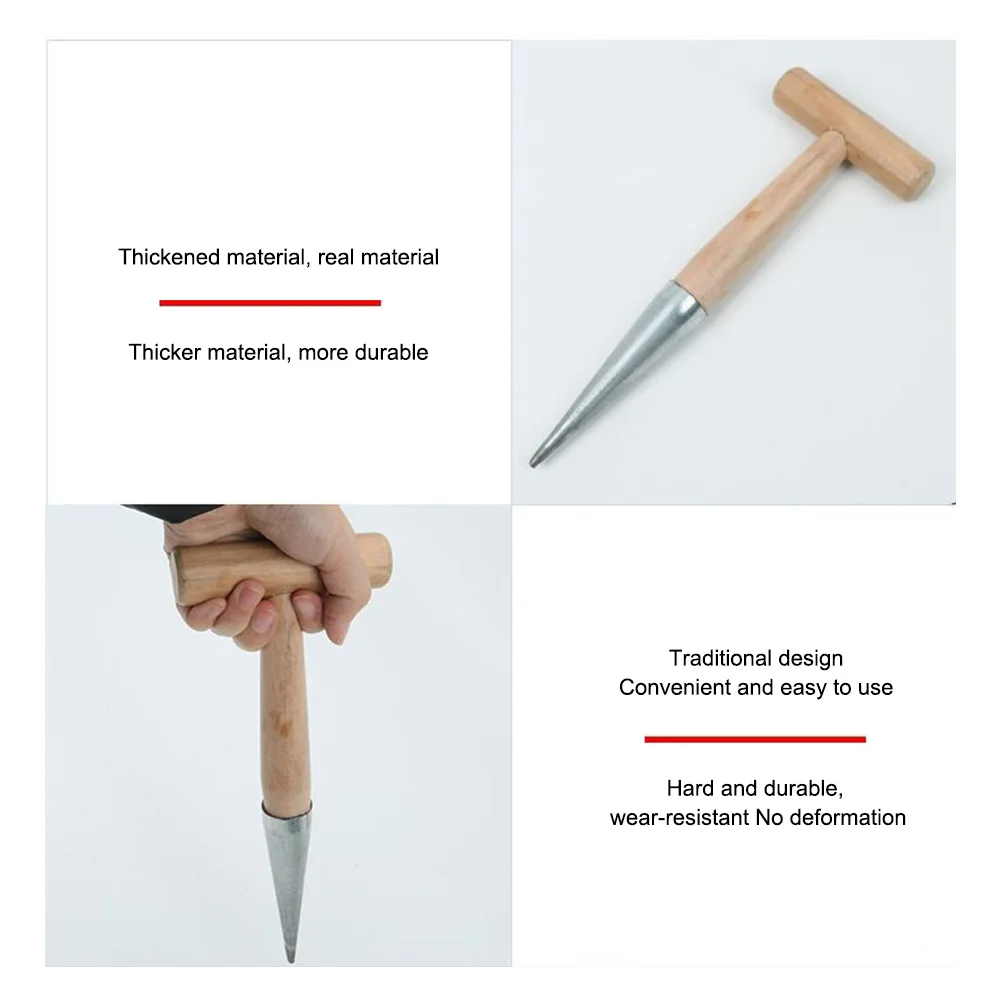 Hand Dibber Garden Tool Stainless Steel Garden Dibber With Wood Handle for Sowing Transplanting Planting Bulb Digging thumbnail 5