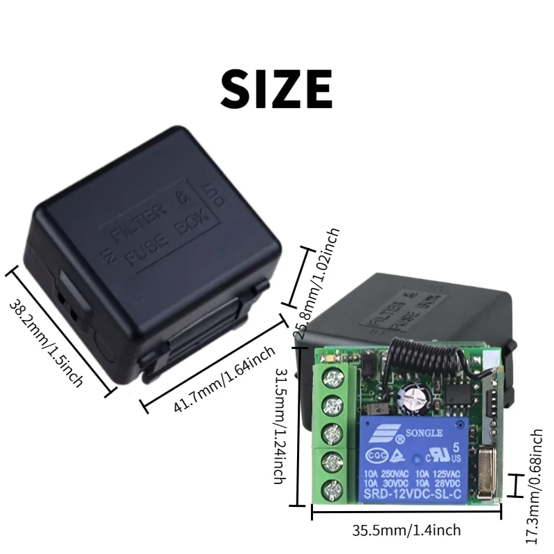433Mhz Remote Control Wireless Switch DC 12V 1CH RF 10A Relay Receiver and 2CH Transmitter For Door Electromagnetic Lock thumbnail 6