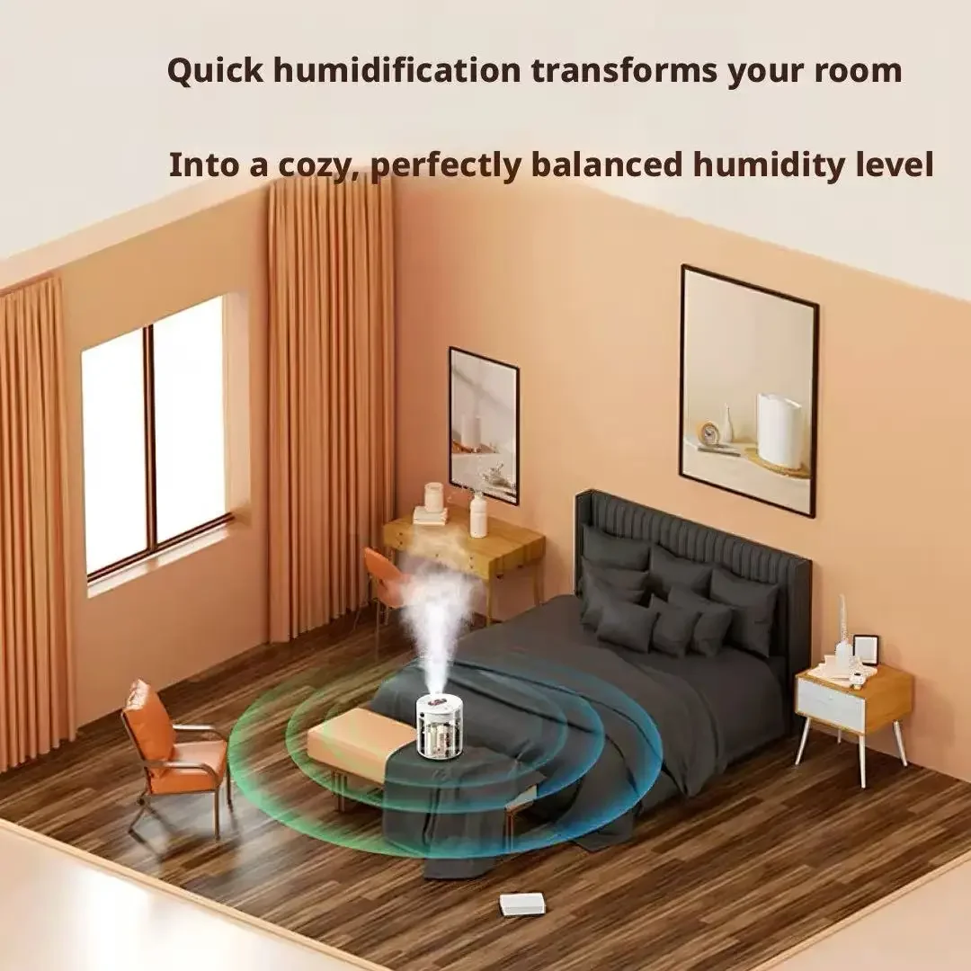 Triple Spray Humidifier Quiet Large Mist Volume Large Capacity For Bedroom Living Room Office Home Safe For Pregnant Women Baby thumbnail 2