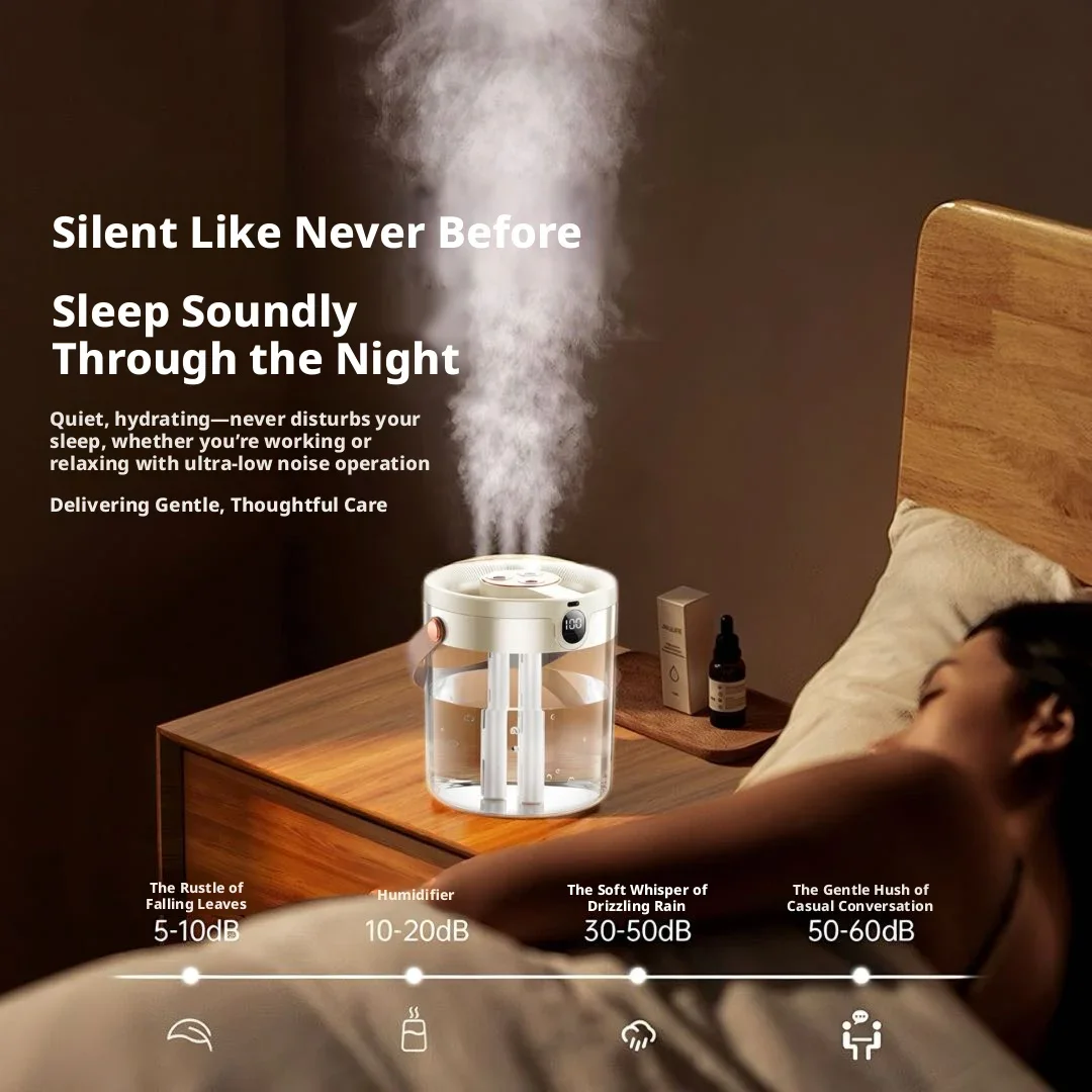 Triple Spray Humidifier Quiet Large Mist Volume Large Capacity For Bedroom Living Room Office Home Safe For Pregnant Women Baby thumbnail 4