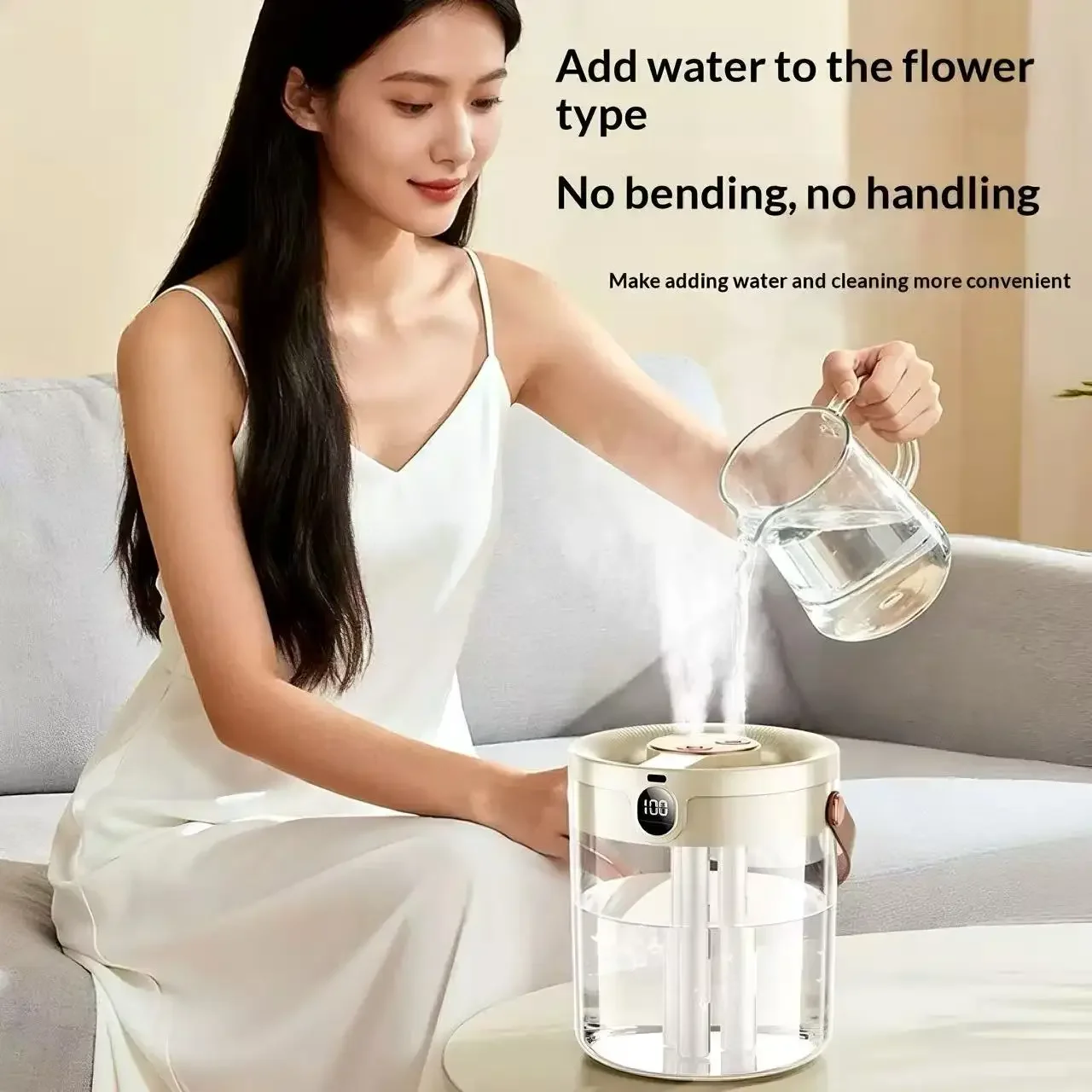 Triple Spray Humidifier Quiet Large Mist Volume Large Capacity For Bedroom Living Room Office Home Safe For Pregnant Women Baby thumbnail 5