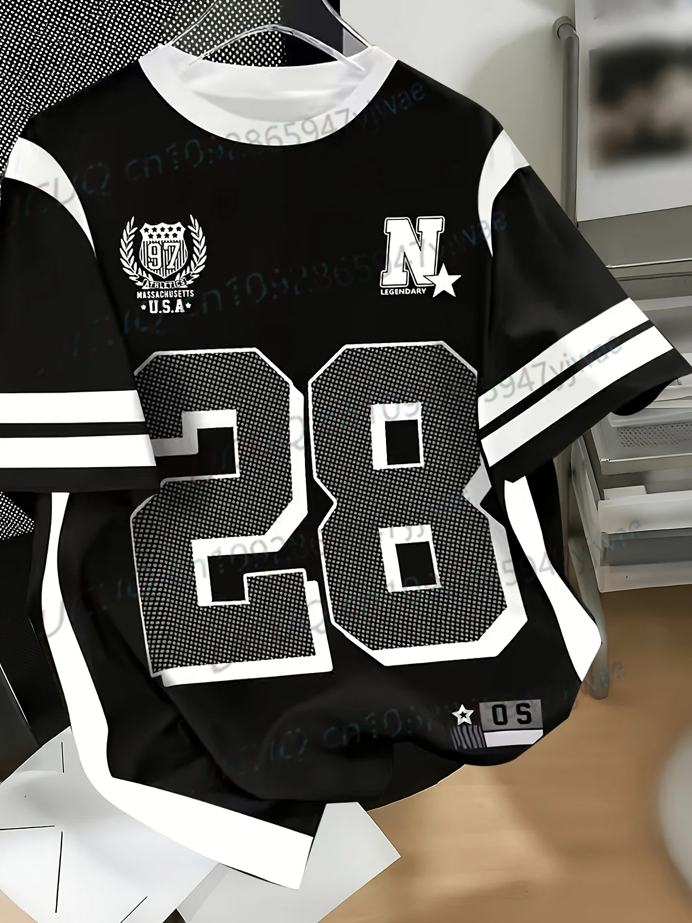 Summer New Women Men Number 28 Personality American Jersey Casual Digital Print T Shirt Black Pink Short Sleeve Beach Tshirt