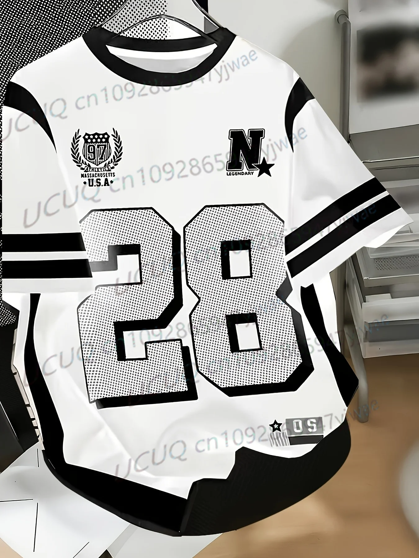 Summer New Women Men Number 28 Personality American Jersey Casual Digital Print T Shirt Black Pink Short Sleeve Beach Tshirt thumbnail 4