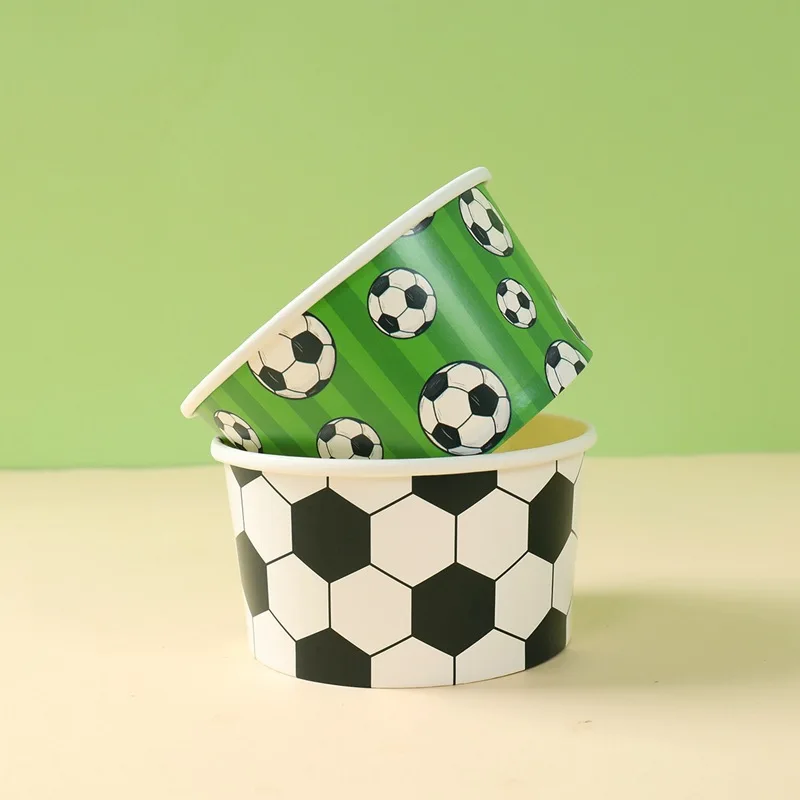 10-50Pcs Soccer Disposable Paper Bowls Football Theme Paper Dessert Ice Cream Bowls Sports Birthday Baby Shower Party Supplies thumbnail 3