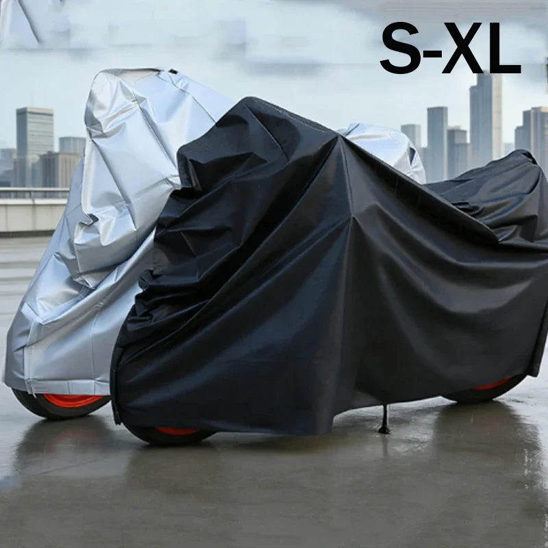 S/M/L/XL Silver Rainproof Protective Cover for Bicycle Motorcycle Electric Vehicle Outdoor Car Cover