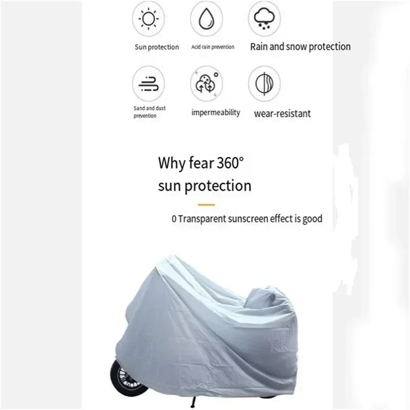 S/M/L/XL Silver Rainproof Protective Cover for Bicycle Motorcycle Electric Vehicle Outdoor Car Cover thumbnail 5