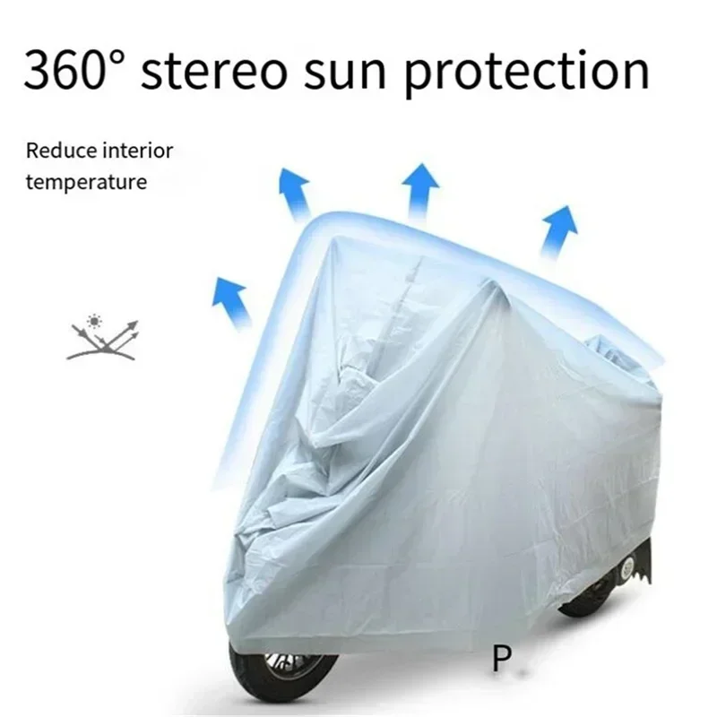 S/M/L/XL Silver Rainproof Protective Cover for Bicycle Motorcycle Electric Vehicle Outdoor Car Cover thumbnail 3