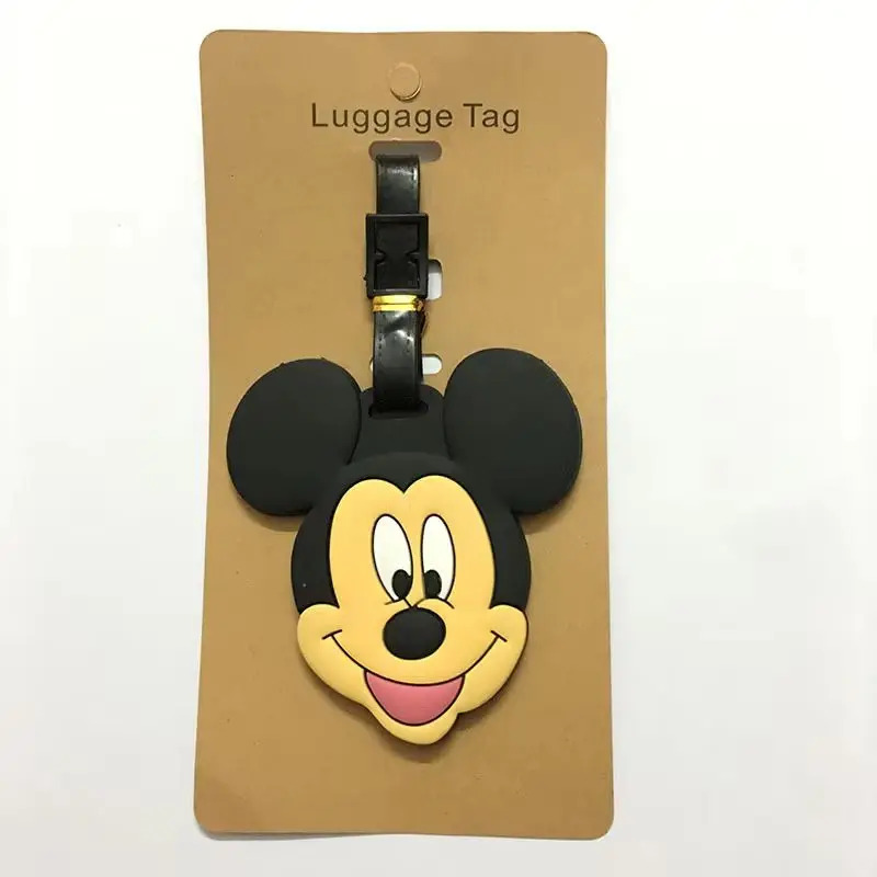 Cute Mickey And Minne Luggage Travel Accessories Tag Silica Gel Suitcase Id Addres Holder Baggage Boarding Tag Portable Label thumbnail 3