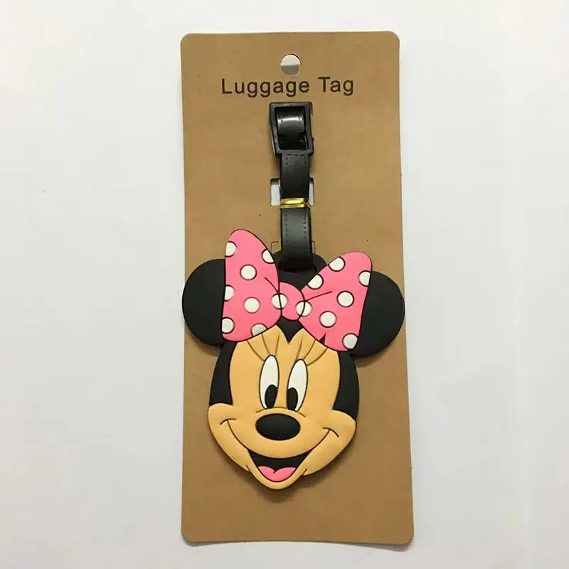Cute Mickey And Minne Luggage Travel Accessories Tag Silica Gel Suitcase Id Addres Holder Baggage Boarding Tag Portable Label thumbnail 4