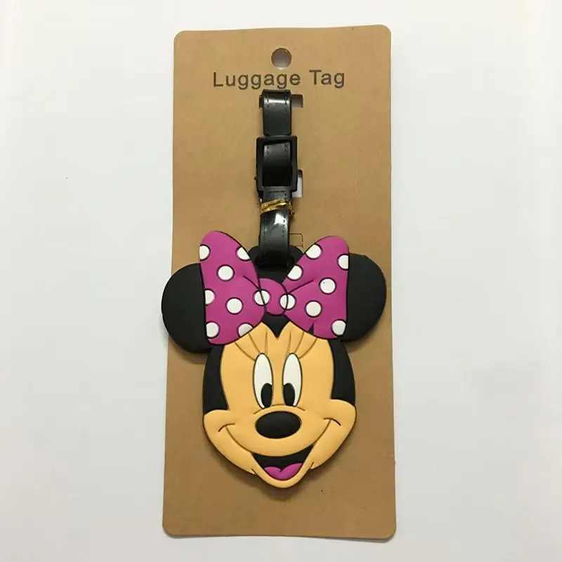 Cute Mickey And Minne Luggage Travel Accessories Tag Silica Gel Suitcase Id Addres Holder Baggage Boarding Tag Portable Label thumbnail 5
