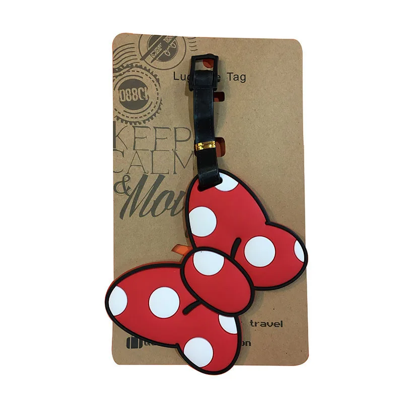 Cute Mickey And Minne Luggage Travel Accessories Tag Silica Gel Suitcase Id Addres Holder Baggage Boarding Tag Portable Label thumbnail 6