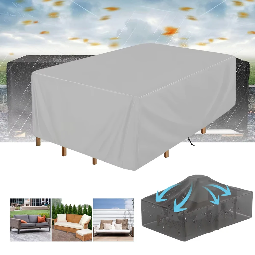 218 Sizes of Patio Furniture Covers, Table and Chair Covers, Waterproof, Dustproof, UV-proof 210D Oxford Cloth Protective Cover thumbnail 2