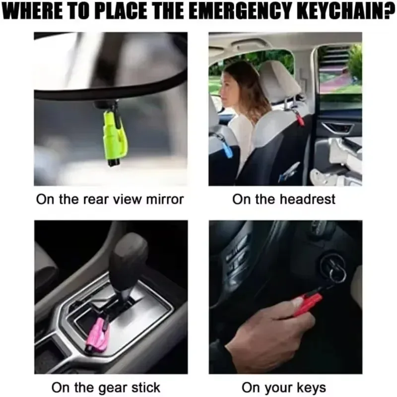 3 in 1 Safety Hammer Car Emergency Rescue Car Escape Tool Window Breaker Seat belt Cutter Compact Emergency Hammer Escape Tool thumbnail 5