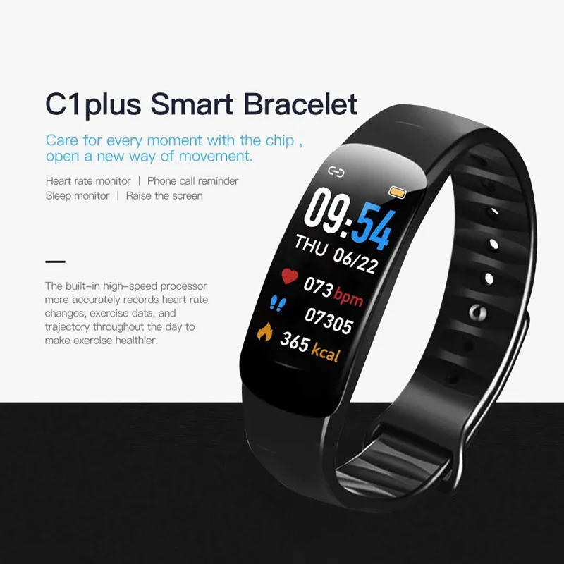 Lenovo Smart Watch C1 Plus Bluetooth Step Counting Sports Bracelet Fitness Tracker Heart Rate Blood Pressure Sleep Men Women thumbnail 2
