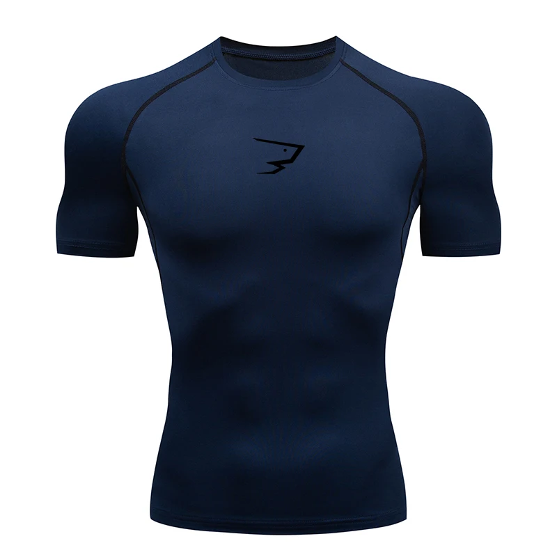 Men Running Compression T-shirt Short Sleeve Sport Tees Gym Fitness Sportshirts Male Jogging Tracksuit Homme Athletic Shirt Tops thumbnail 4
