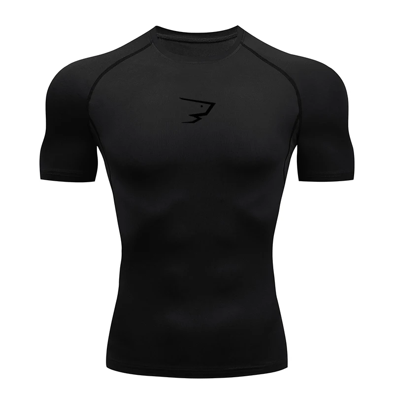Men Running Compression T-shirt Short Sleeve Sport Tees Gym Fitness Sportshirts Male Jogging Tracksuit Homme Athletic Shirt Tops thumbnail 2