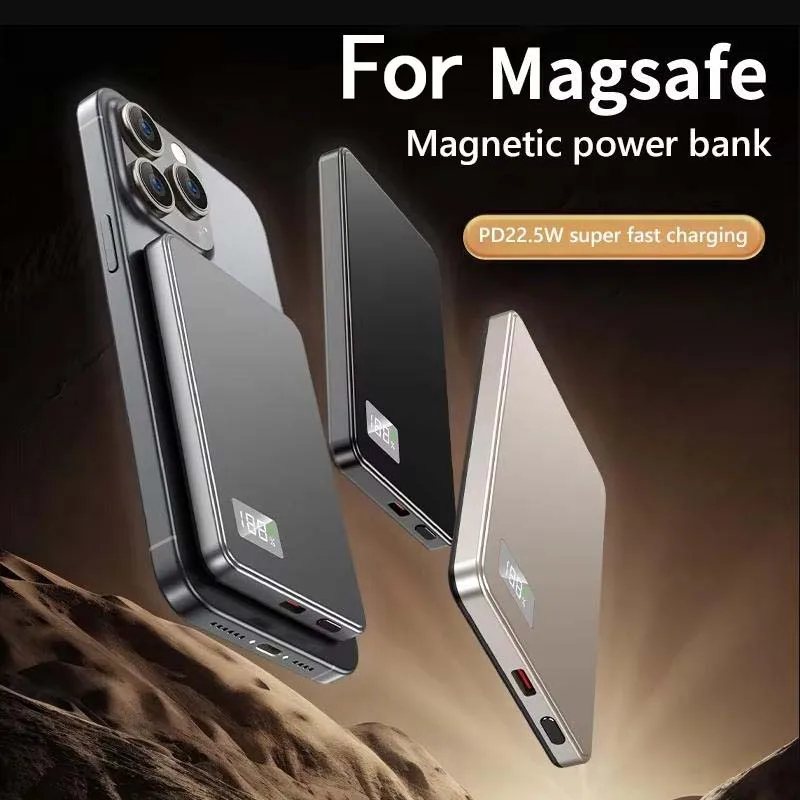 3 IN 1 Power Bank 50000mAh Slim Magnetic Wireless Power Bank For MagSafe 22.5W External Battery For iPhone Samsung Mobile Phone thumbnail 3
