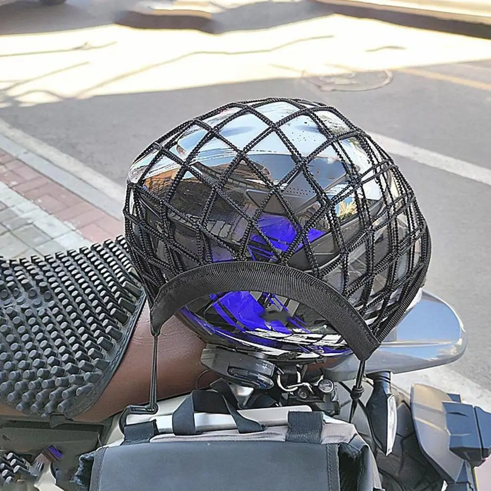 Motorcycle Helmet Storage Trunk Bag Cargo Bike Scooter Luggage Net Helmet Mesh Fuel Tank Storage Rubber Band Sorting Net
