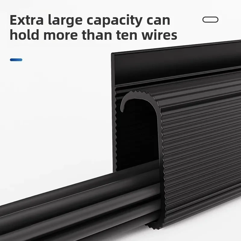 PVC40cm  Desk Cable Tray Cable Management Under Desk Channel Cable Raceway Cord Hider No Drilling for Home Office Wire Organizer thumbnail 4